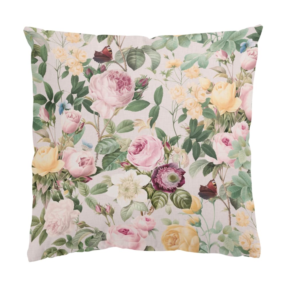 micasia Dekokissen Vintage Blumen Illustration aus Polyester, rosa 50 x 50 cm style vintage Öko-Tex Zertifikat - Samt