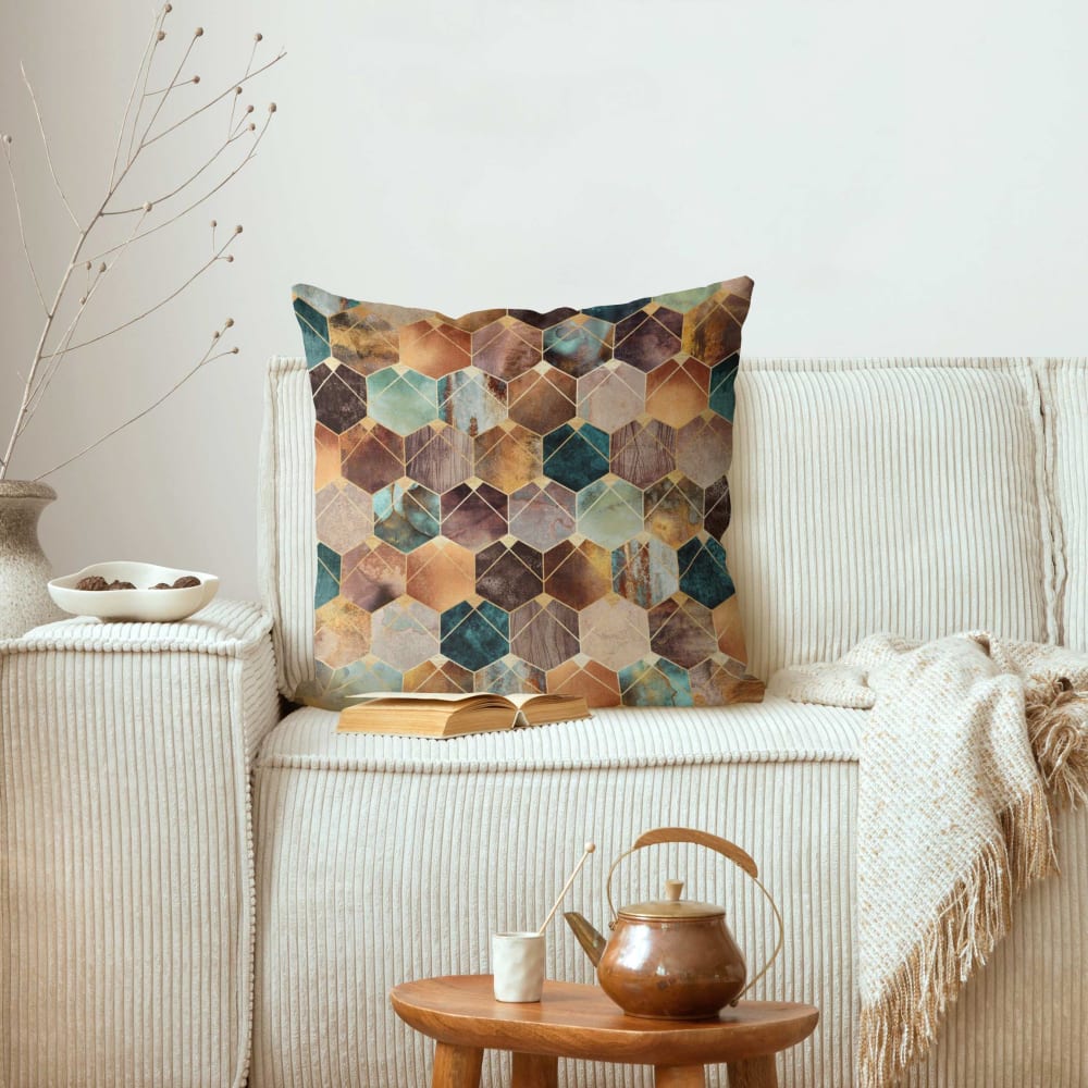 Dekokissen Geometrie goldenes Art Deco aus Polyester, gold 50 x