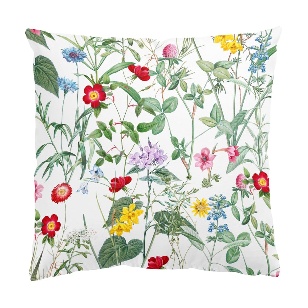 micasia Dekokissen Wildblumen auf Weiß aus Polyester, bunt 40 x 40 cm style classic chic Mehrfarbig Öko-Tex Zertifikat Stoff