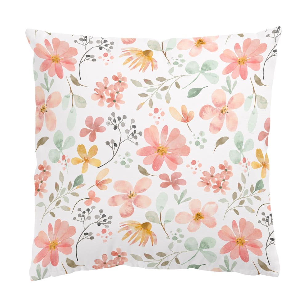 micasia Dekokissen Blumen Muster Aquarell II aus Polyester, pastell 50 x 50 cm style vintage Weiß Öko-Tex Zertifikat Stoff