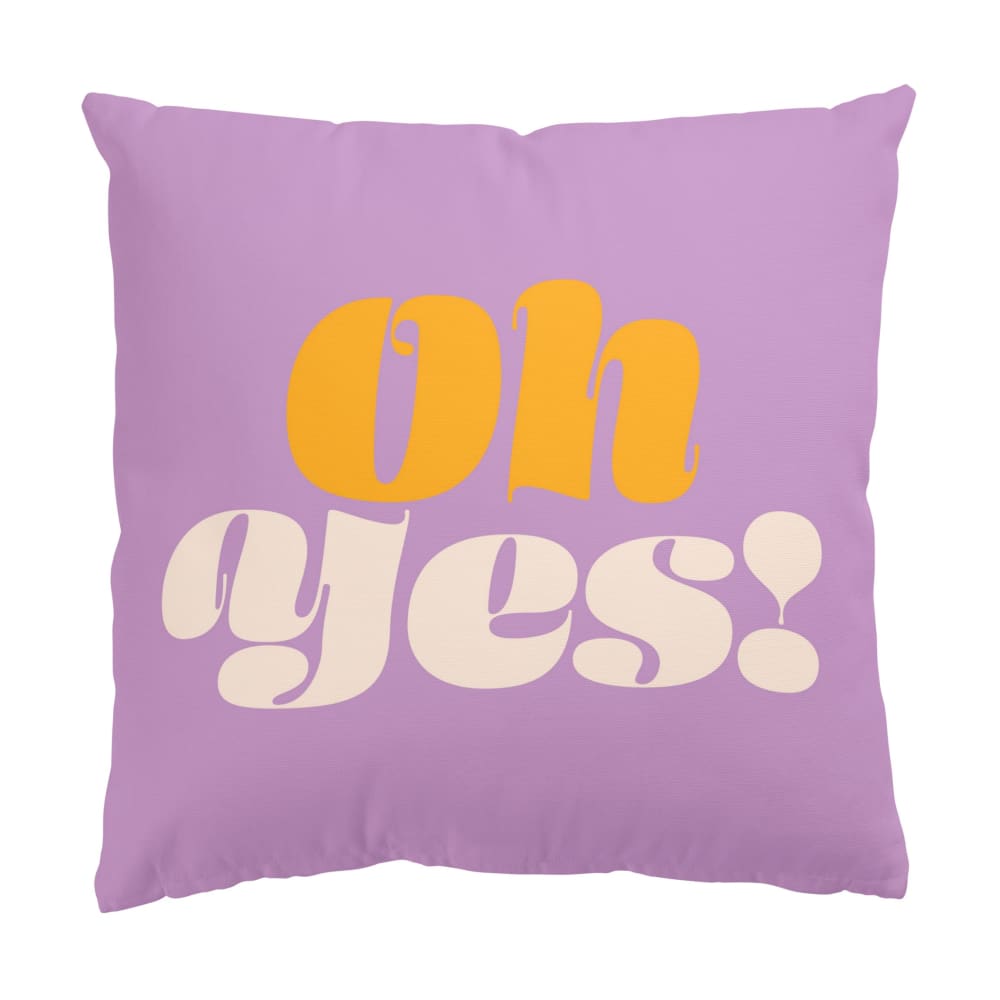 micasia Dekokissen Retro Typografie Oh Yes aus Polyester, violett 40 x 40 cm style modern Öko-Tex Zertifikat - Samt
