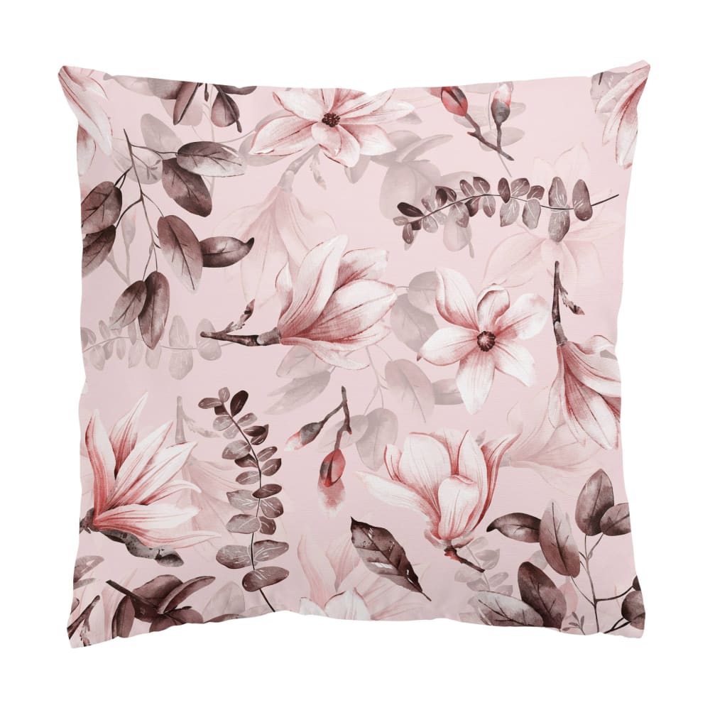 micasia Dekokissen Blüten mit Grauen Blättern aus Polyester, rosa 50 x 50 cm style classic chic Öko-Tex Zertifikat - Samt