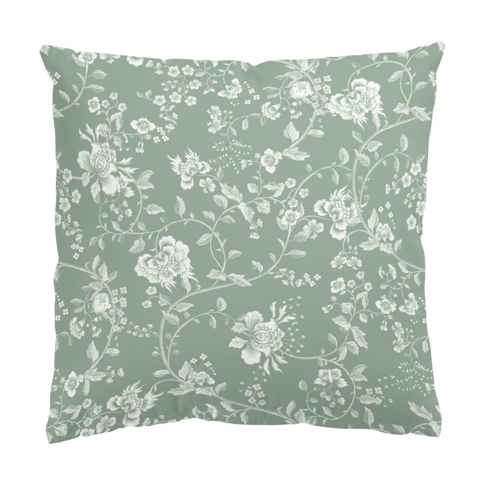 micasia Dekokissen Blumenranken aus Polyester, grün 40 x 40 cm style vintage Öko-Tex Zertifikat - Stoff