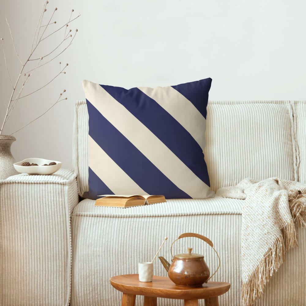 Dekokissen PopArt Streifen aus Polyester, blau 50 x 50 cm -