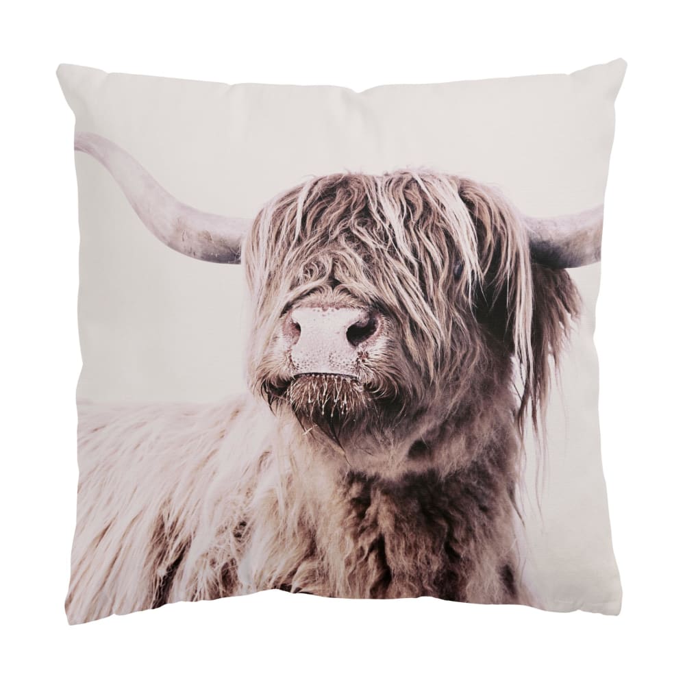 micasia Dekokissen Hochlandrind Frida aus Polyester, beige 50 x 50 cm style landhaus Öko-Tex Zertifikat - Stoff