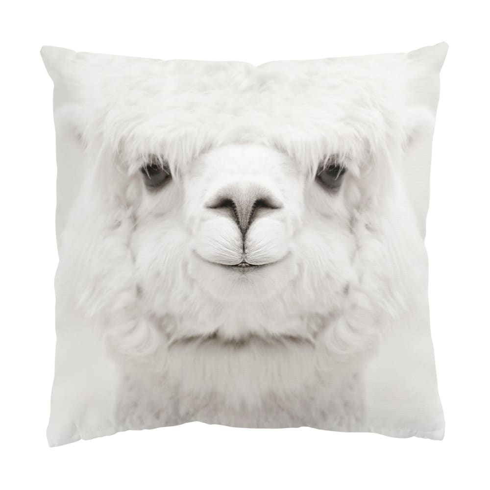 micasia Dekokissen Lächelndes Alpaka aus Polyester, weiß 50 x 50 cm style modern Öko-Tex Zertifikat - Stoff