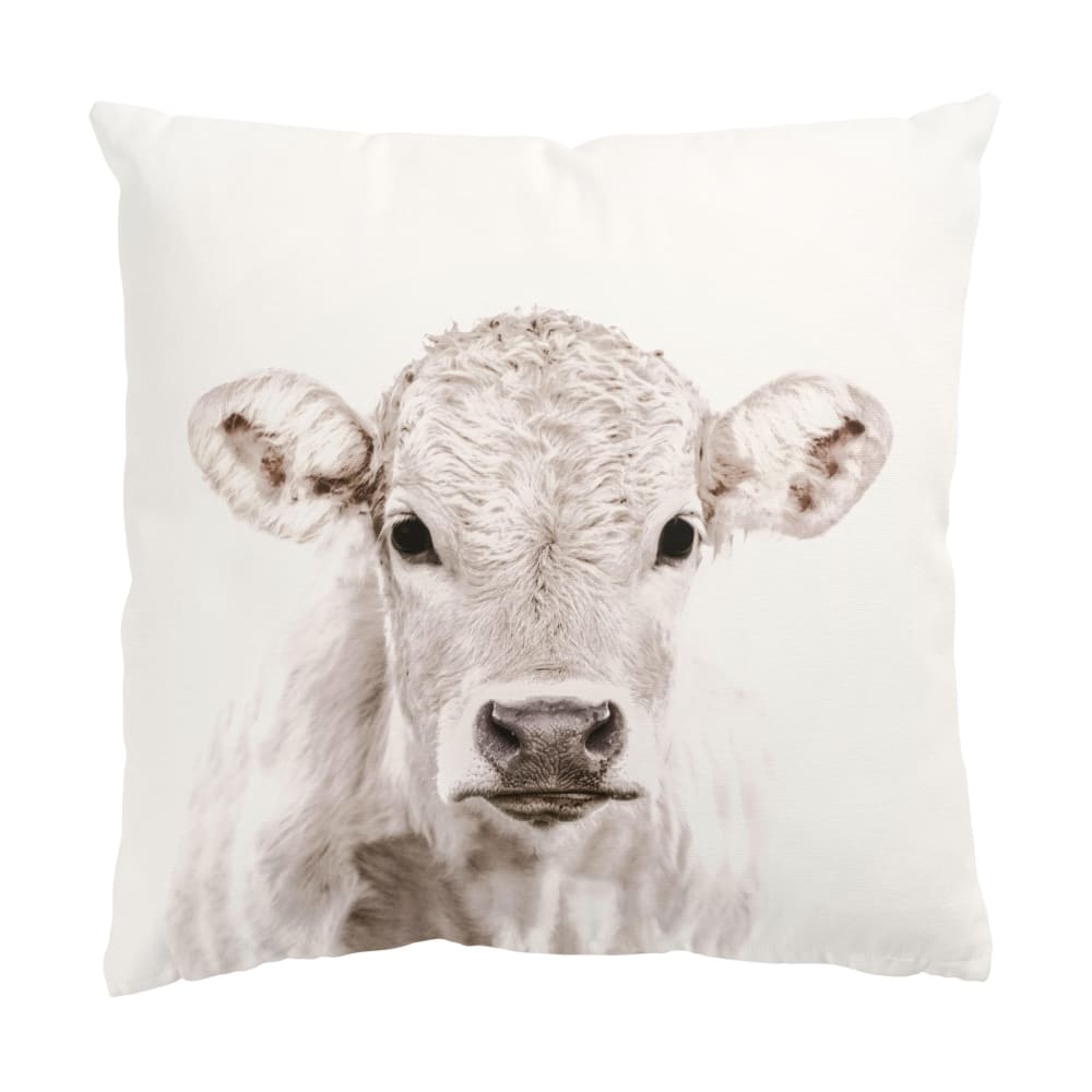 micasia Dekokissen Weißes Kalb aus Polyester, grau 40 x 40 cm style landhaus Öko-Tex Zertifikat - Stoff