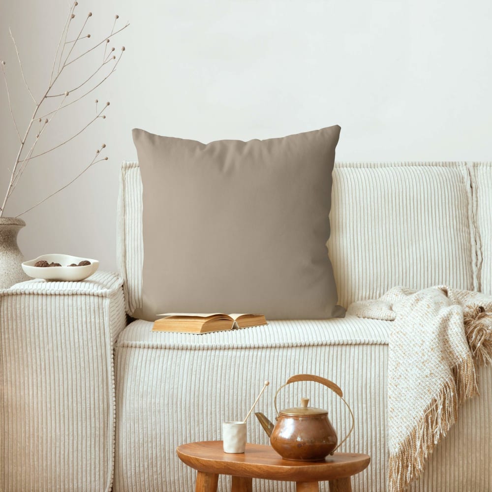 Dekokissen Flat White Coffee aus Polyester, beige 40 x 40 cm -