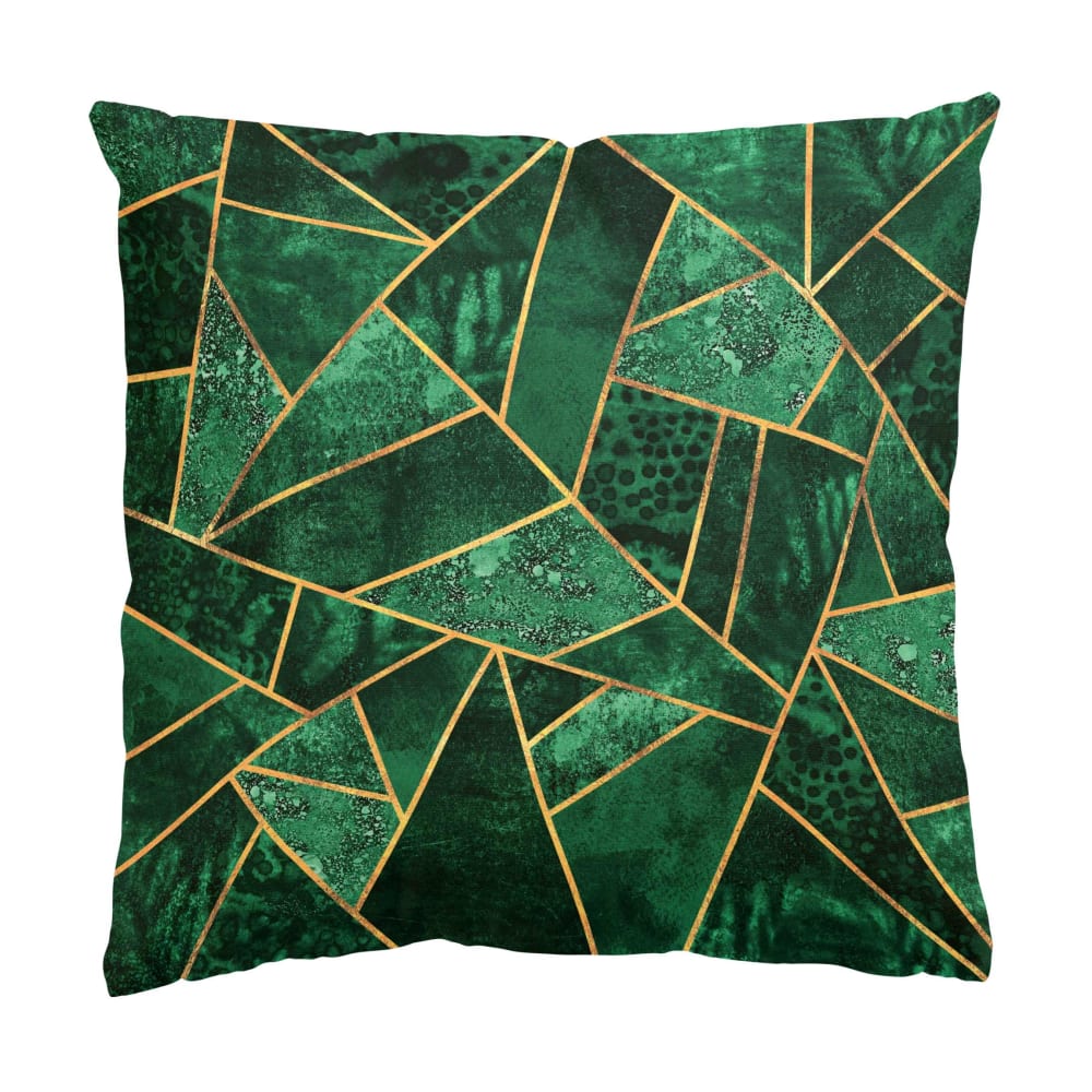 micasia Dekokissen Dunkler Smaragd mit Gold aus Polyester, grün 40 x 40 cm style modern Öko-Tex Zertifikat - Stoff