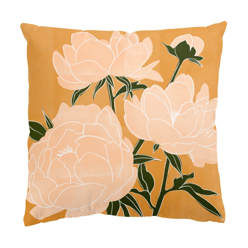 micasia Dekokissen Moderne Pfingstrosen II aus Polyester, orange 40 x 40 cm style vintage orange Öko-Tex Zertifikat Samt
