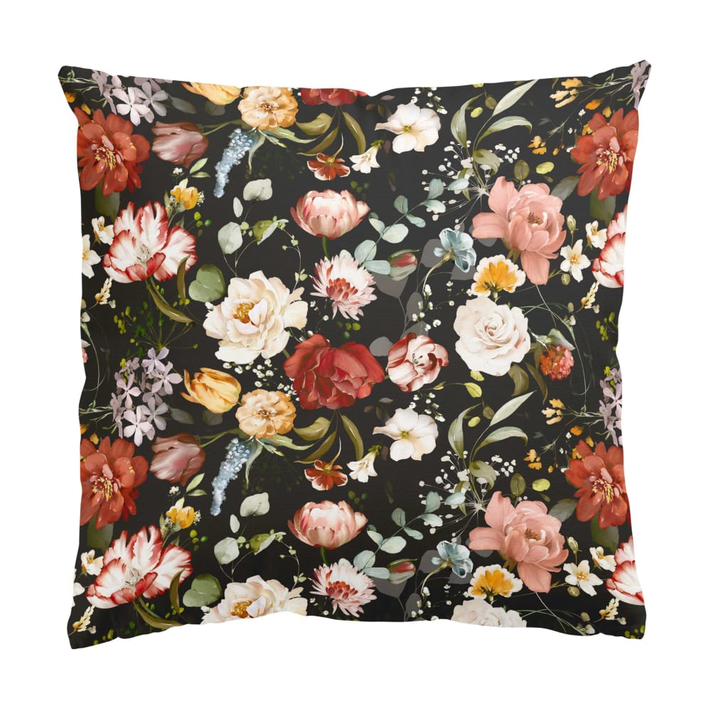 micasia Dekokissen Blumen Vintage Muster II aus Polyester, schwarz 50 x 50 cm style classic chic Öko-Tex Zertifikat - Samt