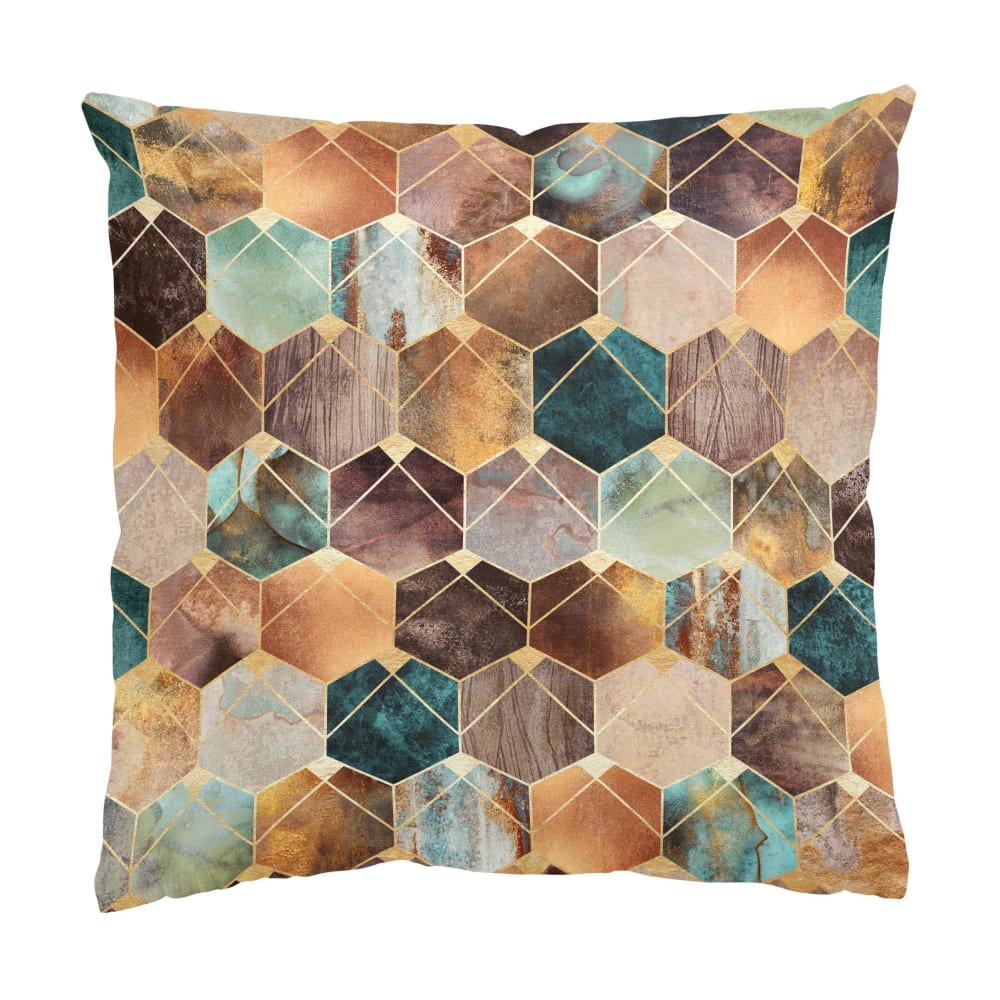 micasia Dekokissen Geometrie goldenes Art Deco aus Polyester, gold 40 x 40 cm style modern Öko-Tex Zertifikat - Stoff