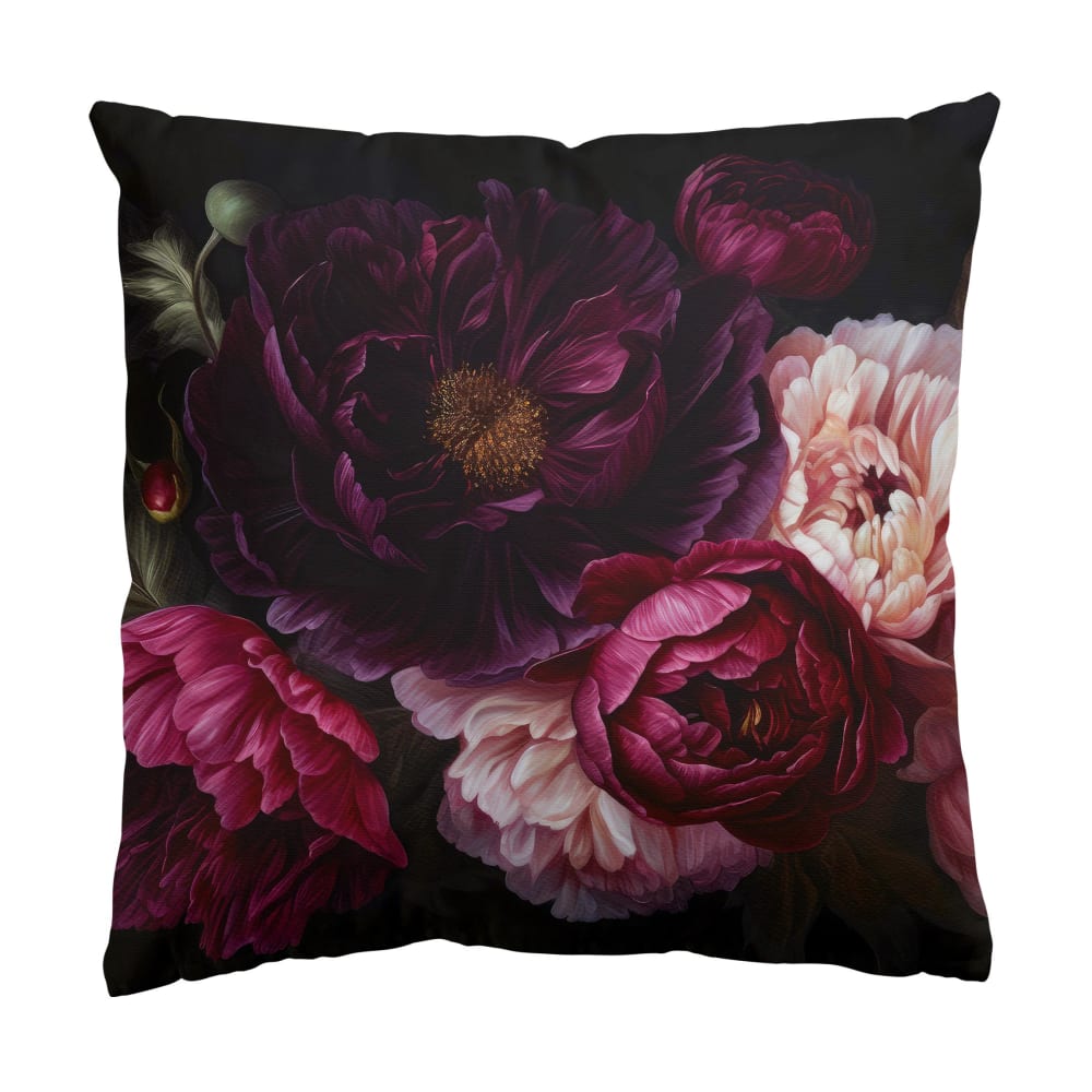 micasia Dekokissen Dunkle purpurne Blüten aus Polyester, violett 40 x 40 cm style classic chic Öko-Tex Zertifikat - Samt