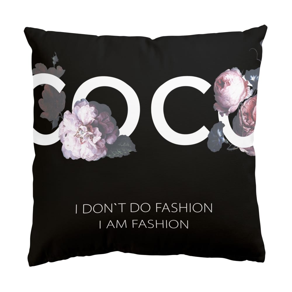 micasia Dekokissen COCO - I don ́t do fashion aus Polyester, schwarz 40 x 40 cm style modern Öko-Tex Zertifikat - Samt