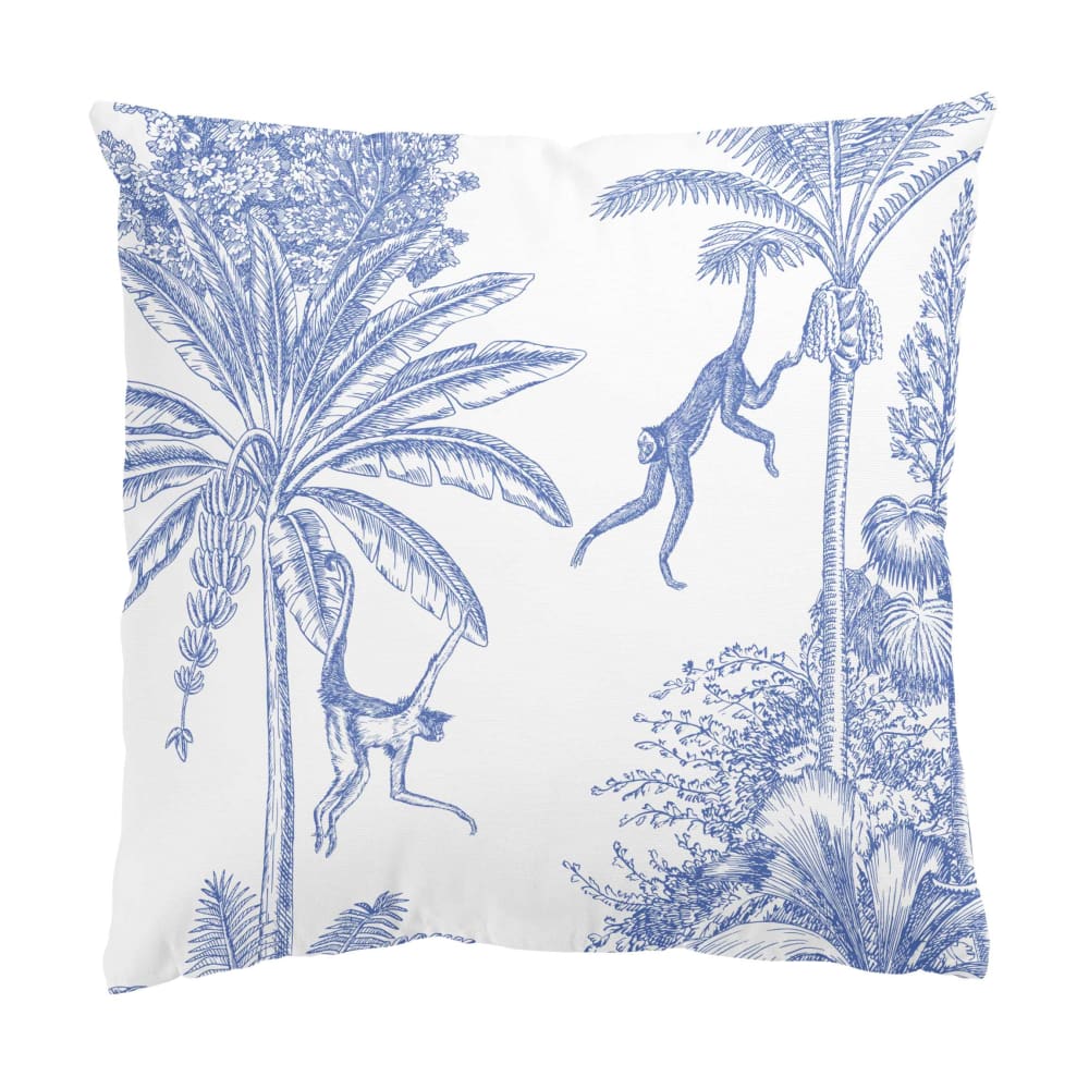 micasia Dekokissen Kupferstichanmutung - Affen aus Polyester, blau 50 x 50 cm style exotic Öko-Tex Zertifikat - Stoff