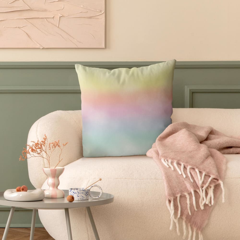 Dekokissen Regenbogen Wasserfarben aus Polyester, bunt 50 x 50 cm