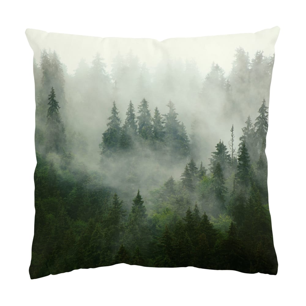 micasia Dekokissen Tannenwald im Nebel aus Polyester, grün 50 x 50 cm style landhaus Öko-Tex Zertifikat - Stoff