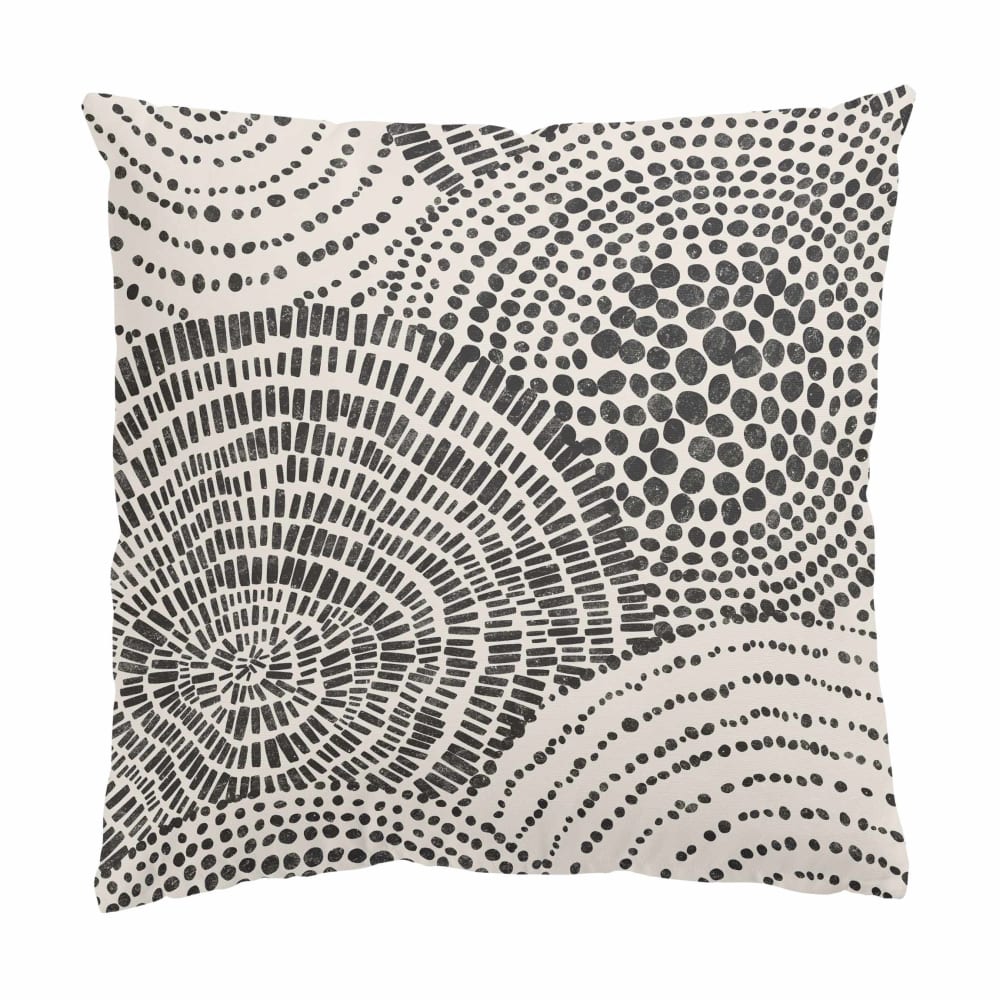 micasia Dekokissen Schwarze Kreise VI aus Polyester, beige 50 x 50 cm style modern Öko-Tex Zertifikat - Stoff