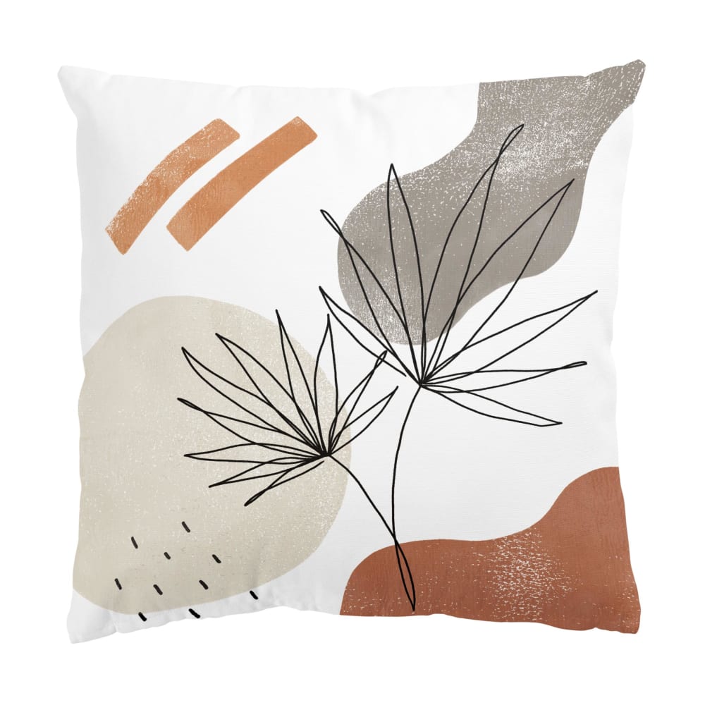 micasia Dekokissen Fächerpalme Lineart aus Polyester, grau 50 x 50 cm style landhaus Öko-Tex Zertifikat - Stoff