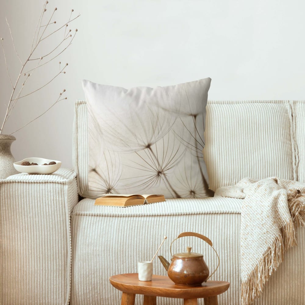 Dekokissen Sanfte Gräser aus Polyester, beige 40 x 40 cm -