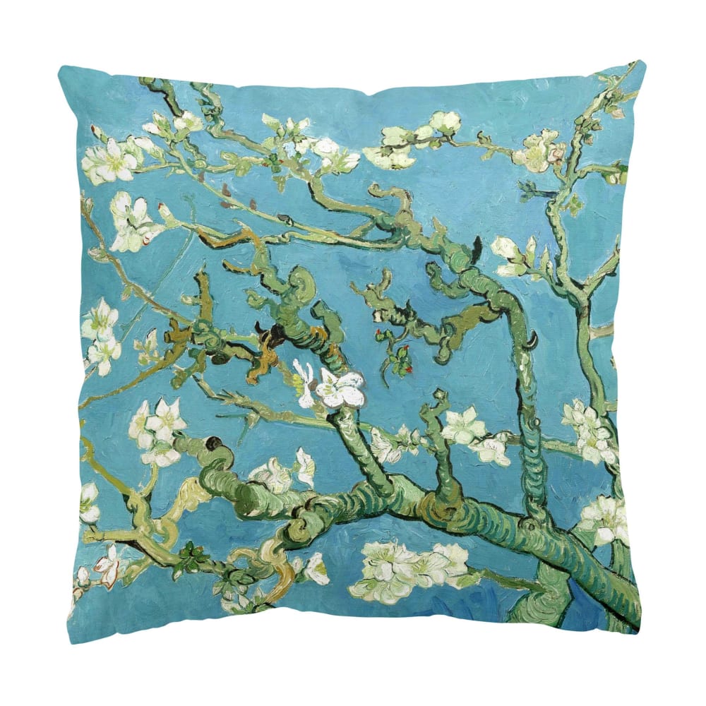 micasia Dekokissen Vincent van Gogh Mandelblüte aus Polyester, blau 40 x 40 cm style vintage Öko-Tex Zertifikat - Samt
