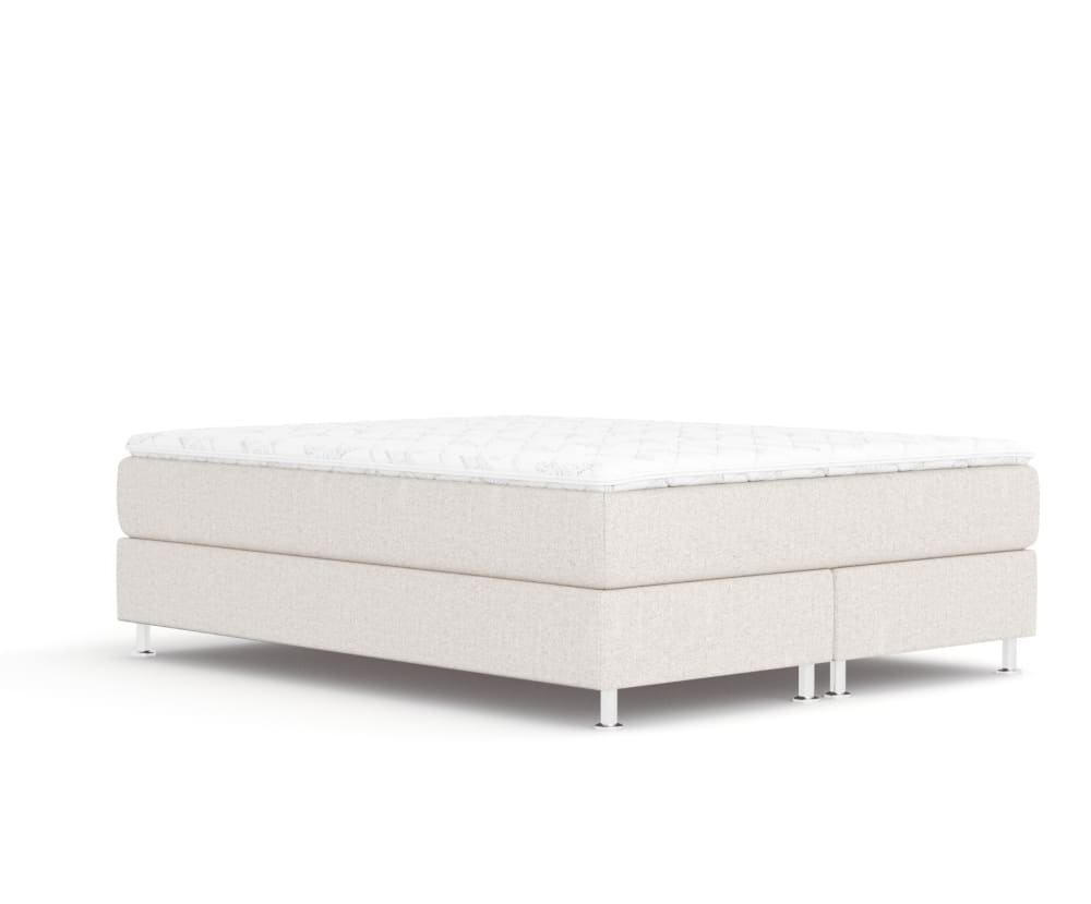 Maison de Reve Boxspringbett 160x200 mit Matratze, Webstoff Hellbeige style modern - -