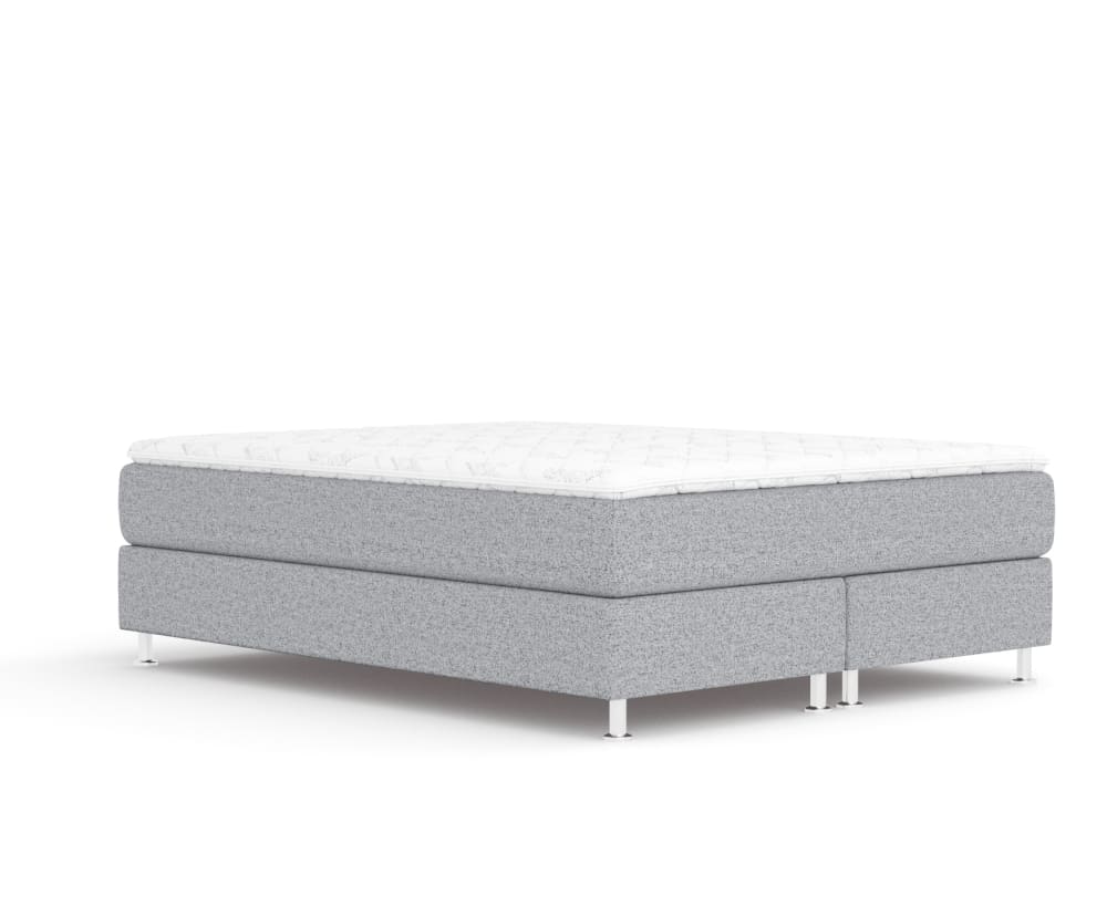 Maison de Reve Boxspringbett 200x200 mit Matratze, Webstoff Grau style modern Grau