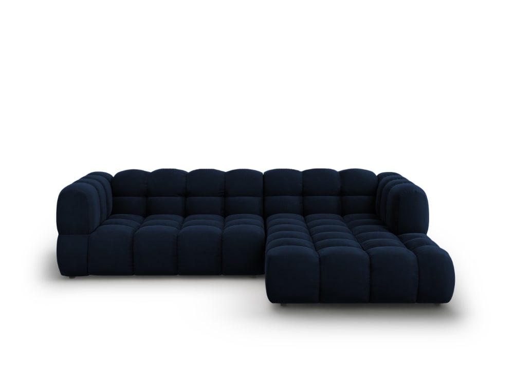Canapé d'angle droit modulable 4 places en velours bleu roi Canapé d'angle droit modulable 4 places en velours bleu roi