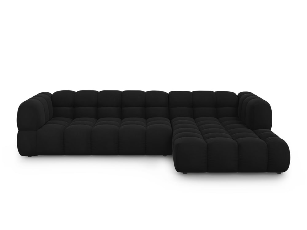 Cosmopolitan Design 4-Sitzer modulares Ecksofa rechts aus Samt schwarz - Samt