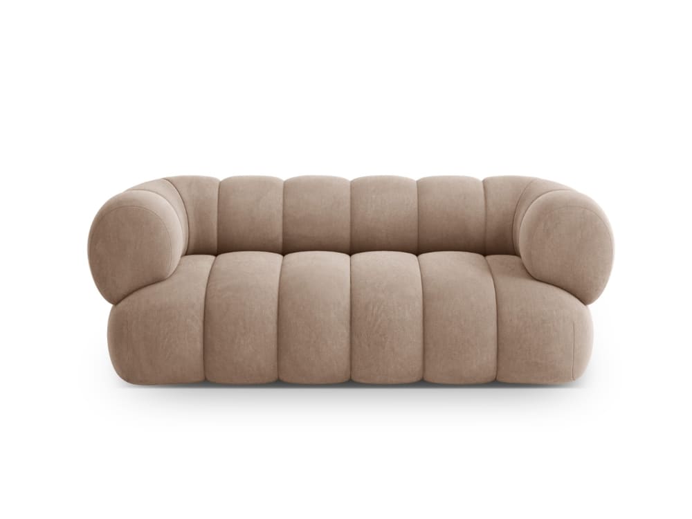 Canapé 2 places en velours beige foncé