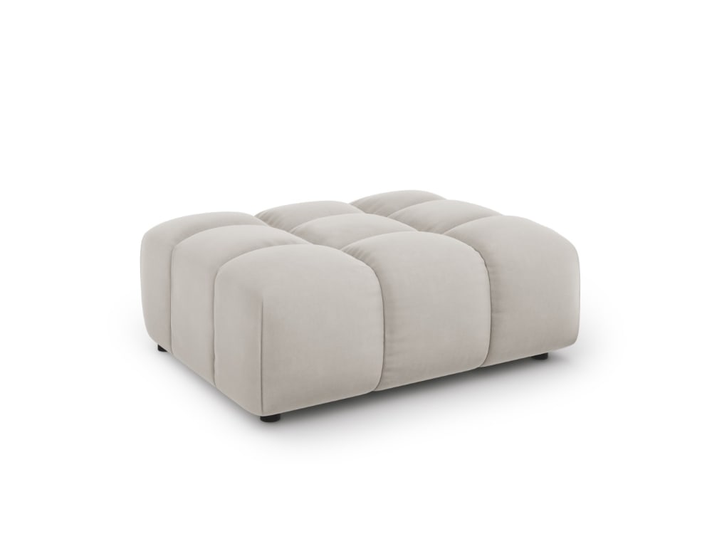 Pouf aus Samt leichtes beige - Maisons Du Monde