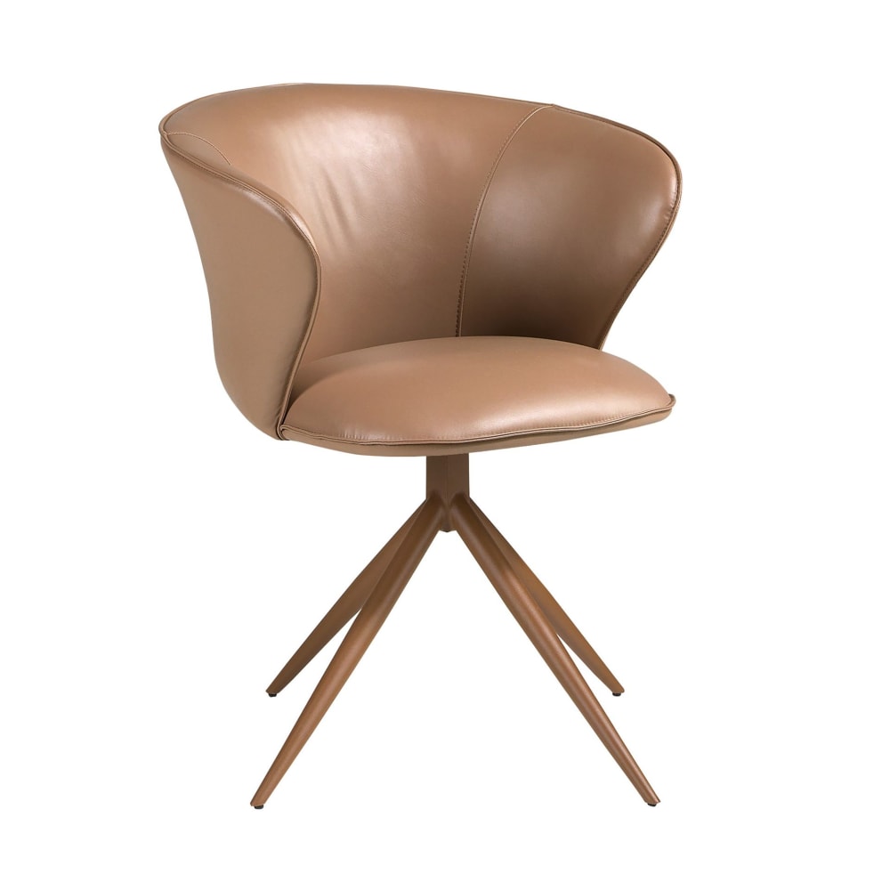 Angel Cerda Drehstuhl aus Kunstleder in Camel style modern Braun Pvc - Polyvinlychlorid