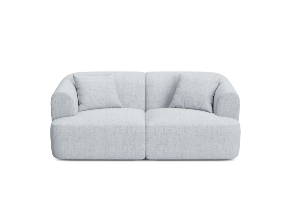 Canapé modulable 2 places en tissu structurel gris clair Canapé modulable 2 places en tissu structurel gris clair