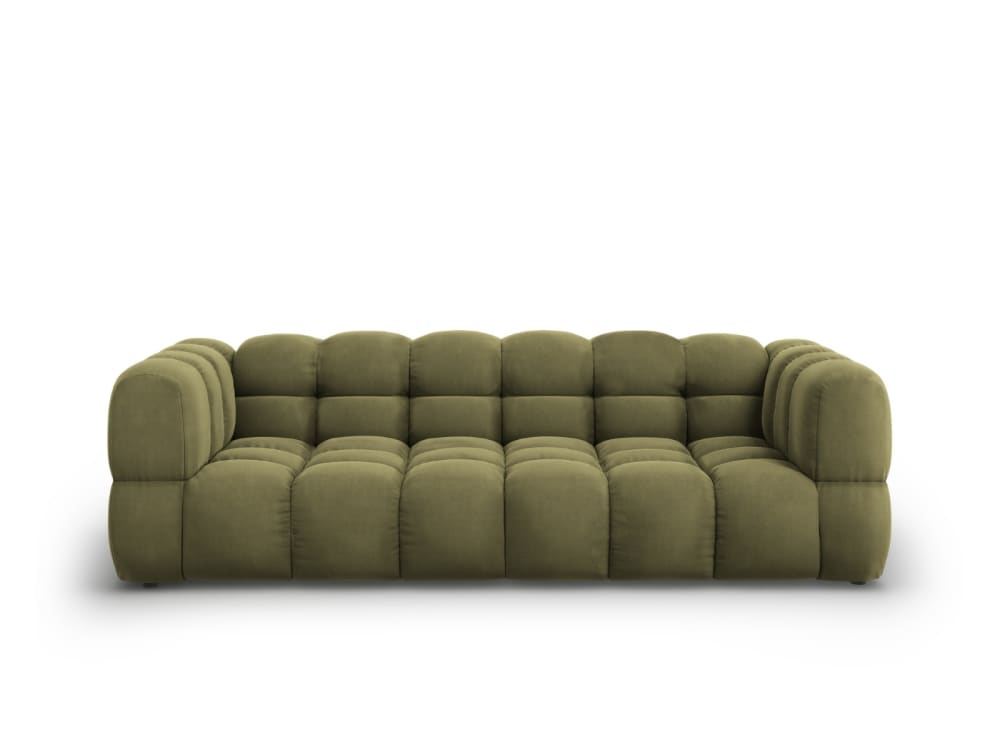 Canapé modulable 4 places en velours vert clair Canapé modulable 4 places en velours vert clair