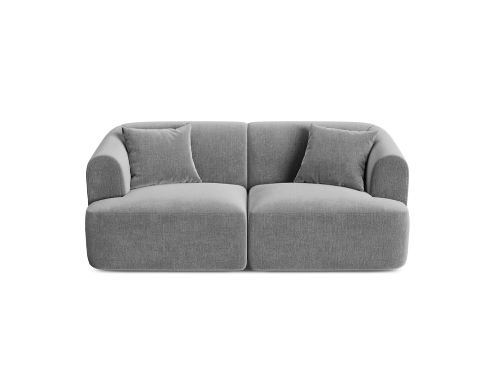 Canapé modulable 2 places en velours gris