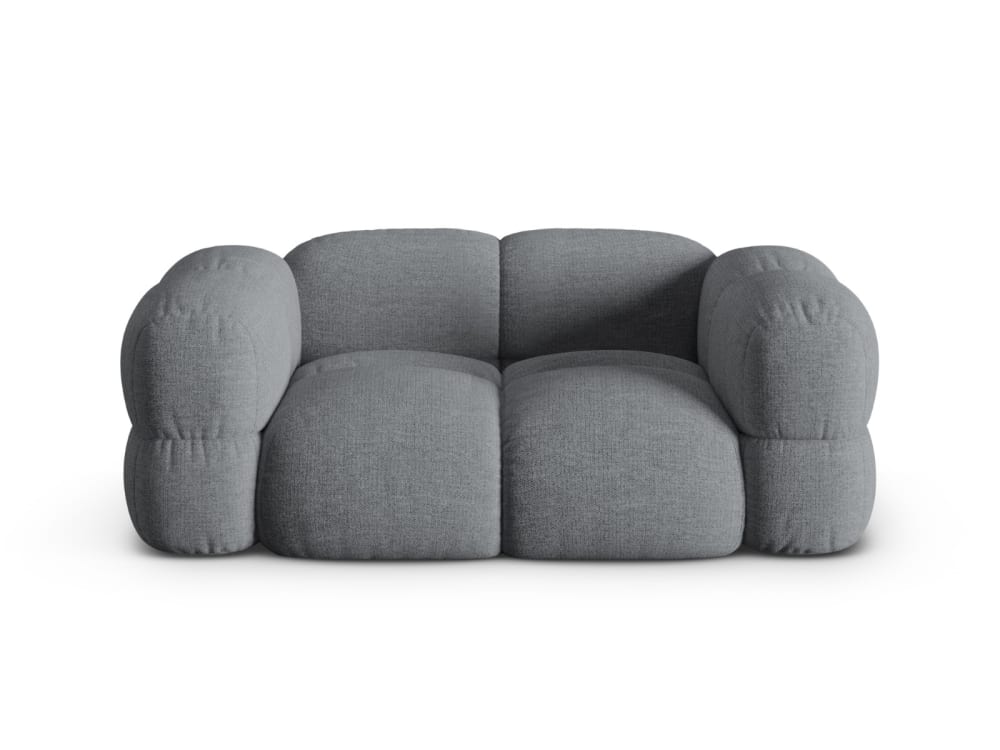 Canapé 2 places en tissu structurel gris