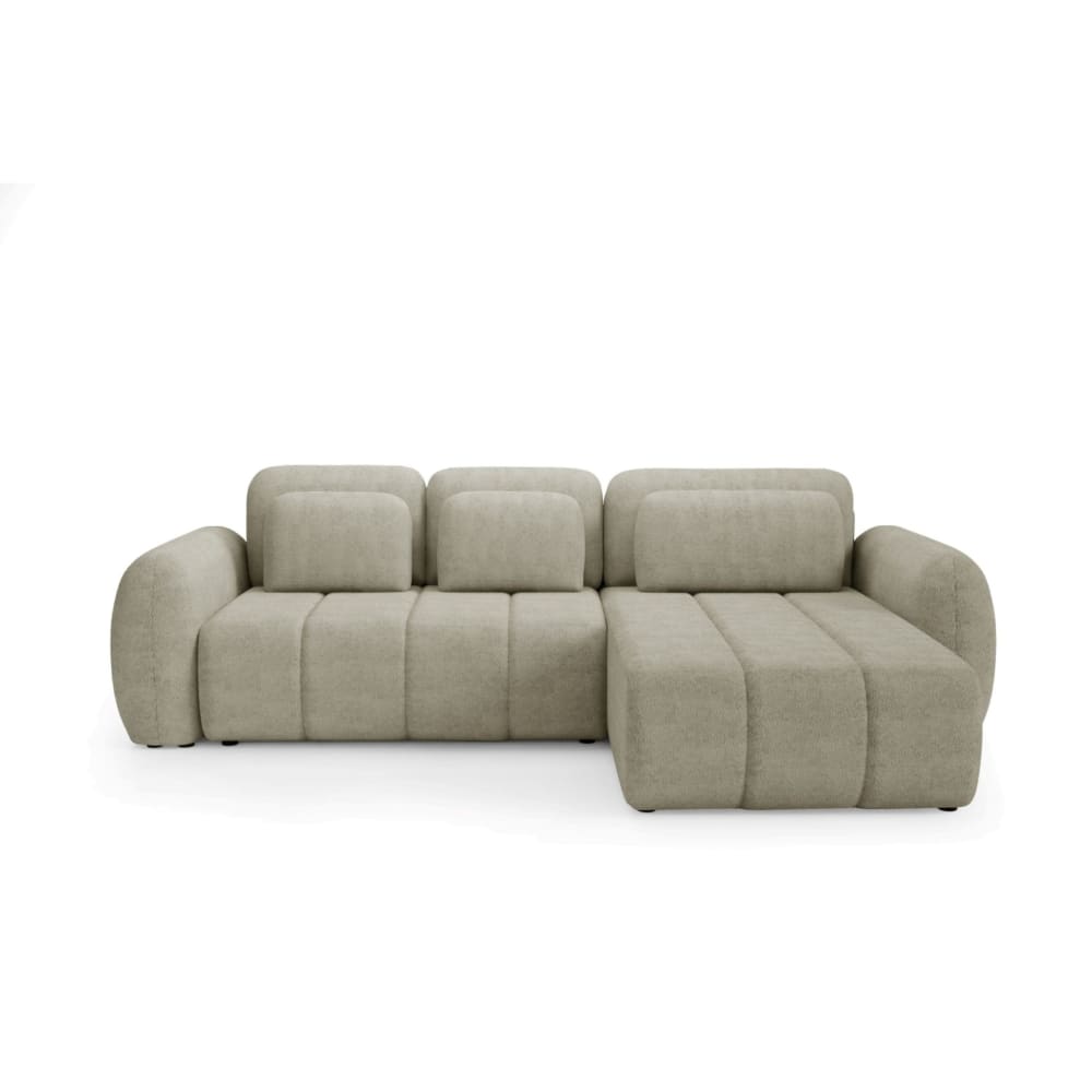 Furnisell Ecksofa mit Schlaffunktion Premium Beige style modern Beige Holz