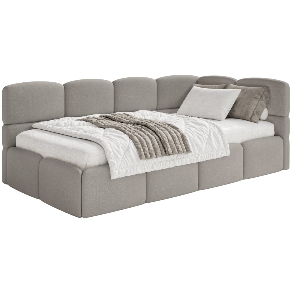 Lit ado 120 cm, chenille, - brun clair