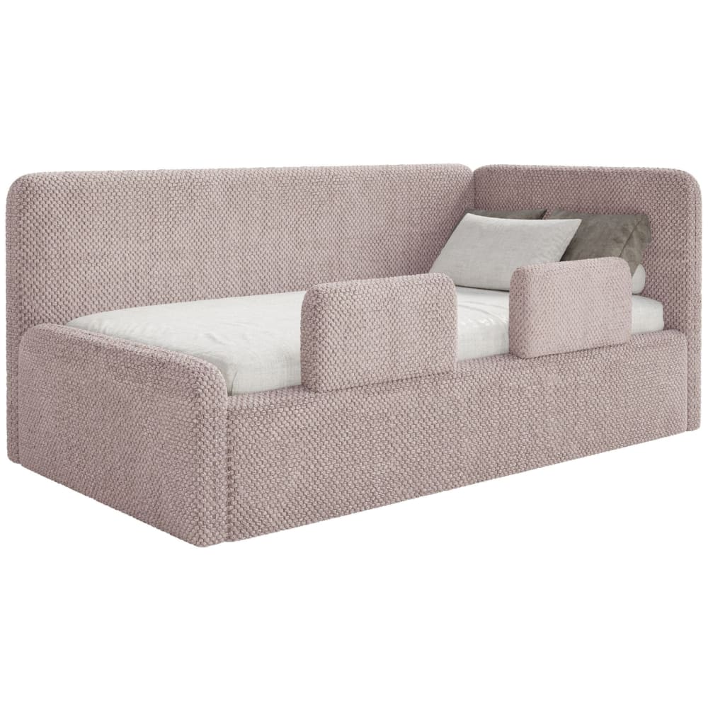 Selsey Kinderbett mit Kopfteil rechts, Matratze, Rausfallschutz, Puderrosa style modern Stoff Baby