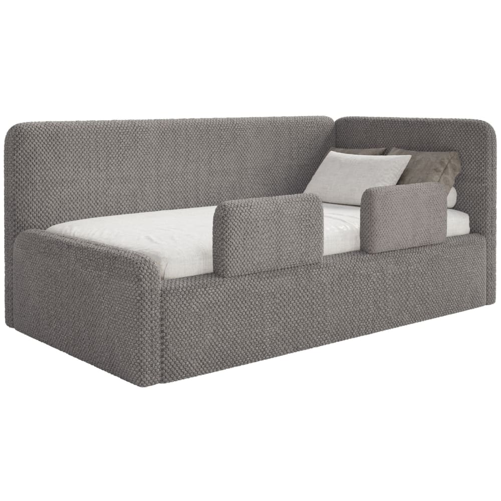 Selsey Kinderbett mit Kopfteil rechts, Matratze, Rausfallschutz, Taupe style modern TAUPE STOFF Baby