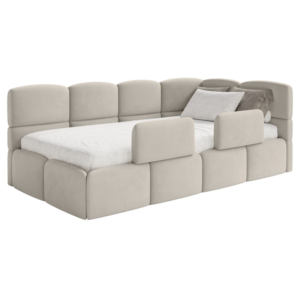 Lit enfant 120x200, tête - velours