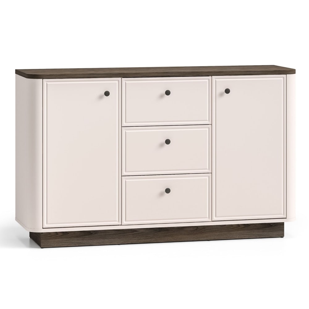 Selsey Sideboard 2-türig, 3 Schubladen, Kaschmir/Eicheoptik Dunkel, 138 cm style modern Taupe Spanplatte