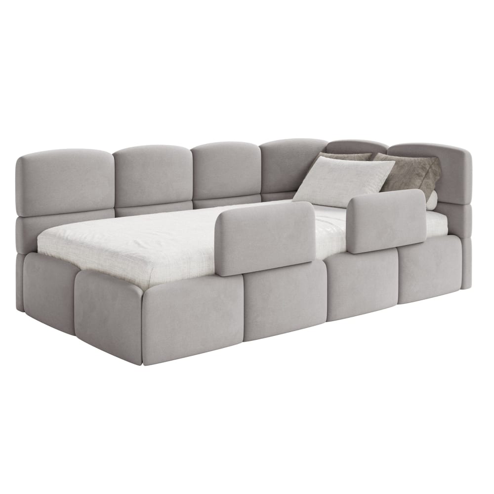 Lit enfant 120x200, tête - velours