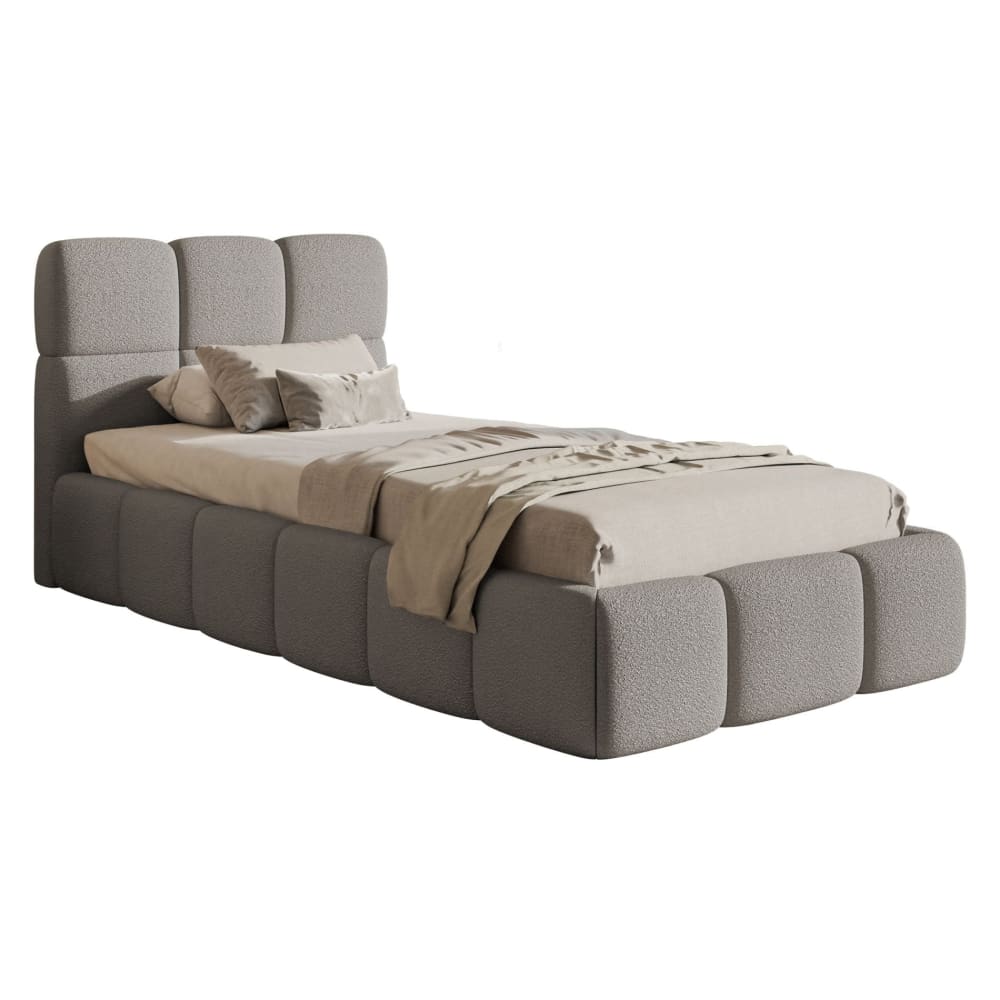 Lit rembourré 90x200 - gris