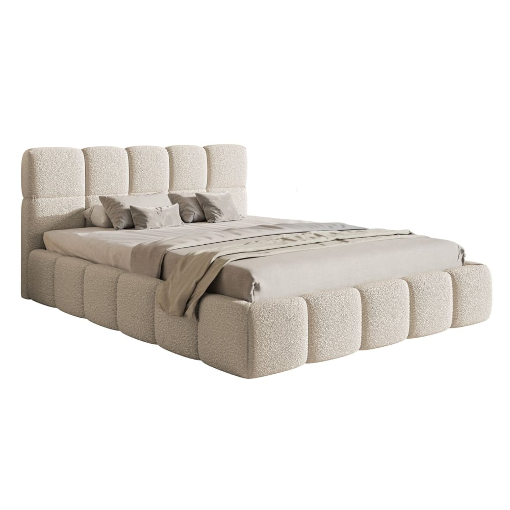 Lit rembourré 120x200, - beige