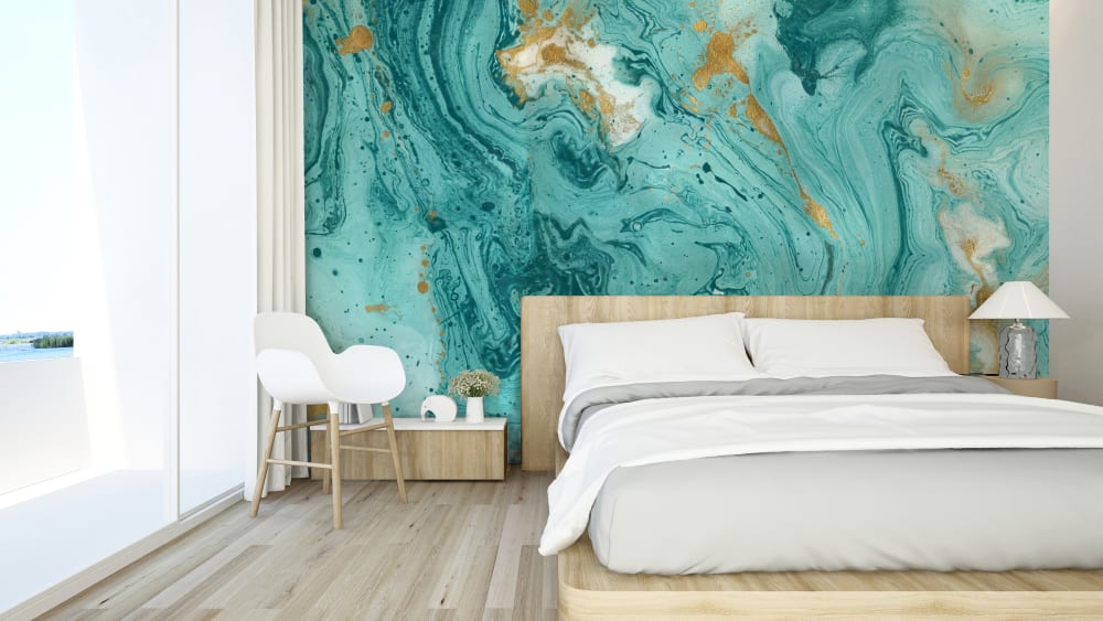 Papier peint panoramique Turquoise Marble — vue 4