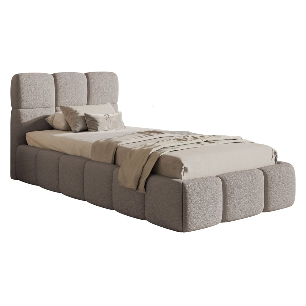 Lit rembourré 90x200 - gris
