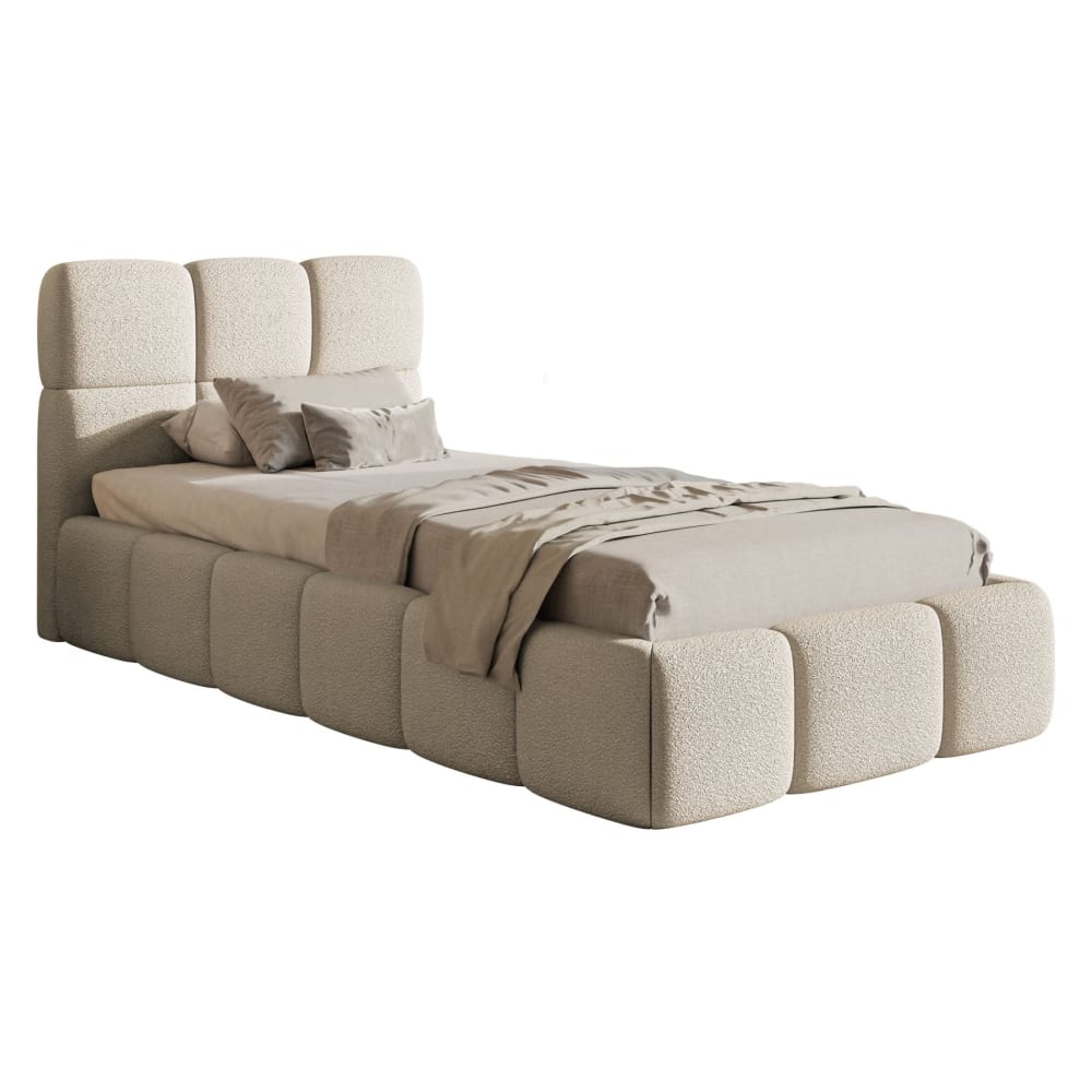 Lit rembourré 90x200 - beige