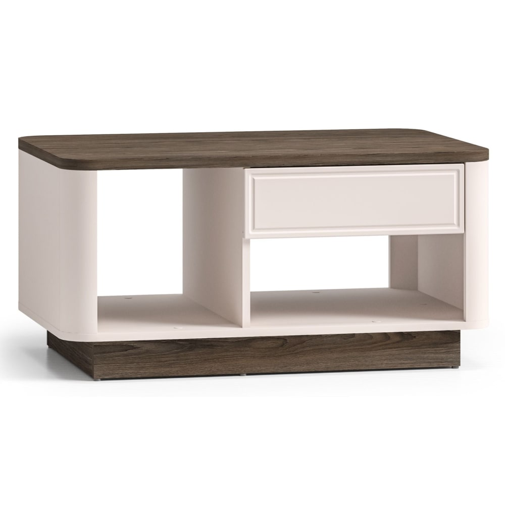 Selsey Couchtisch mit Schublade, Kaschmir/Eicheoptik Dunkel, 90x60 cm style modern Taupe Spanplatte