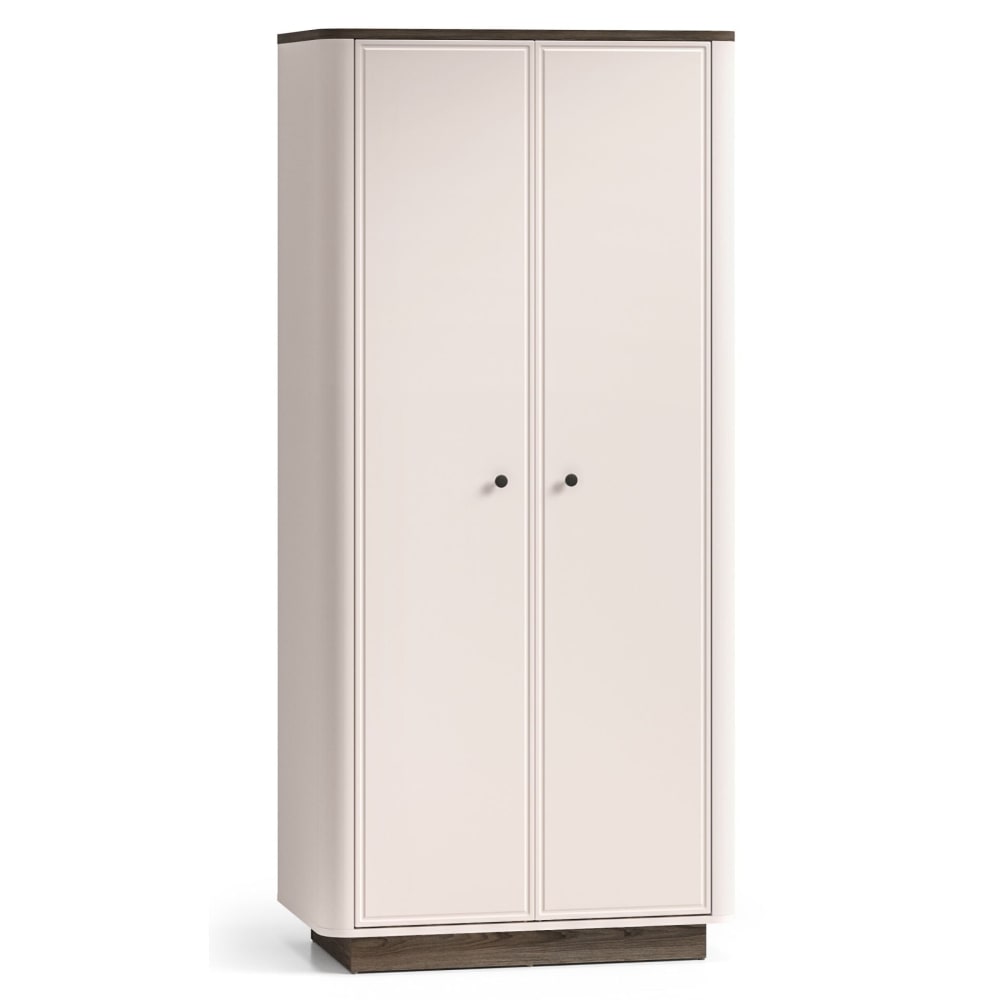 Selsey Kleiderschrank 2-türig mit Kleiderstange, Greige/Eicheoptik, 92 cm style modern Taupe Spanplatte